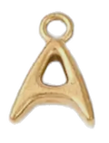 Gold letter A charm on transparent background