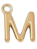 Gold M charm on transparent background