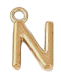 Gold N charm on transparent background