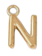 Gold N charm on transparent background