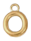 Gold O charm on transparent background