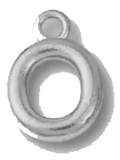 Silver O charm on transparent background