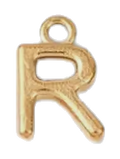 Gold R charm on transparent background