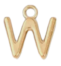 Gold W charm on transparent background