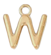 Gold W charm on transparent background
