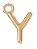 Gold Y charm on transparent background