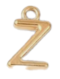 Gold Z charm on transparent background