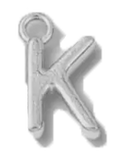Silver K charm on transparent background