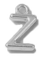 Silver Z charm on transparent background