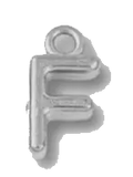 Silver F charm on transparent background