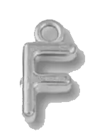 Silver F charm on transparent background