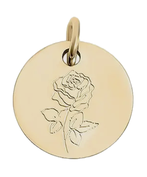 August birth flower Gladiolus charm in gold on transparent background