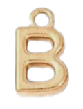Gold letter B charm on transparent background