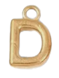 Gold letter D charm on transparent background