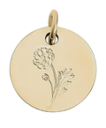 December birth flower Holly charm in gold on transparent background