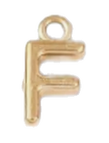 Gold letter F charm on transparent background