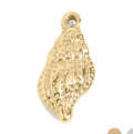 Gold Conch Shell charm on transparent background
