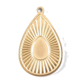 Gold Sunburst Teardrop charm on transparent background