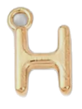 Gold letter H charm on transparent background
