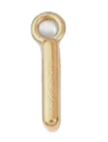 Gold letter I charm on transparent background