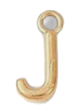 Gold letter J charm on transparent background