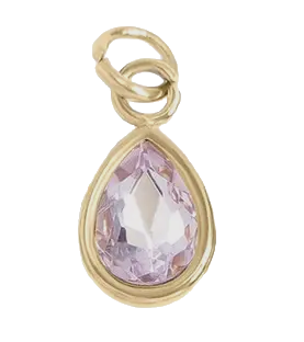 June birthstone Pearl charm in gold on transparent background