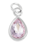 June birthstone Pearl charm in sterling silver on transparent background