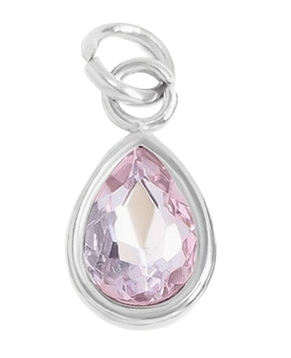 June birthstone Pearl charm in sterling silver on transparent background