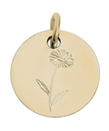 June birth flower Rose charm in gold on transparent background