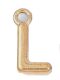 Gold letter L charm on transparent background