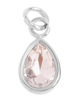October birthstone Opal charm in sterling silver on transparent background