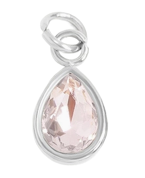 October birthstone Opal charm in sterling silver on transparent background