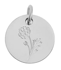 October birth flower Marigold charm in sterling silver on transparent background