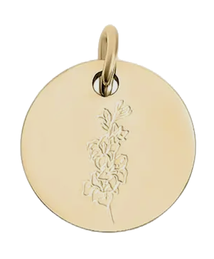 October birth flower Marigold charm in gold on transparent background