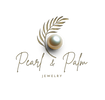 Logo for Pearl & Palm Jewelry featuring a pearl and palm leaf design on a white background.