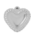 Sterling silver bubble heart charm on transparent background