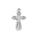 Sterling silver small cross charm on transparent background