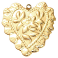Scalloped Flora Heart charm on transparent background