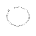 Silver Paperclip Anklet on white background