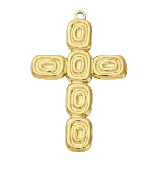 Abstract Cross charm on transparent background