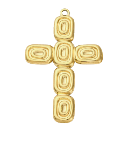 Abstract Cross charm on transparent background