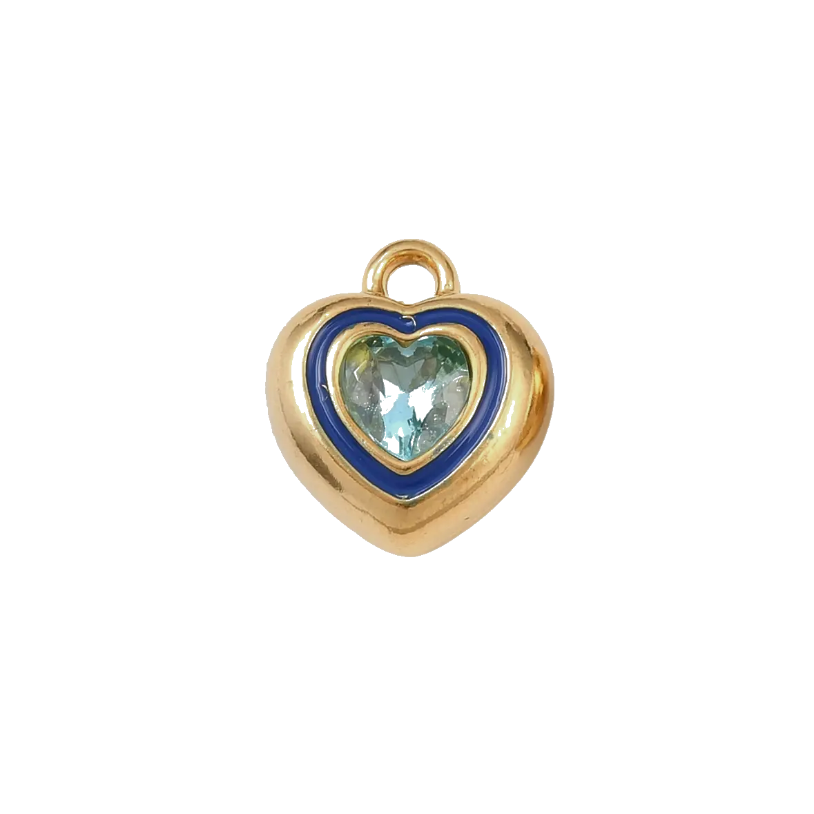Blue Heart charm on transparent background