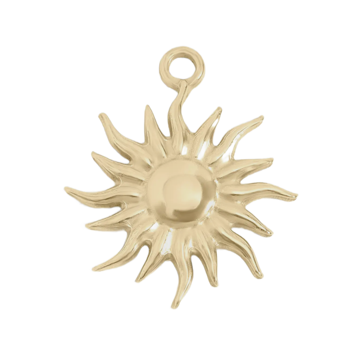 Gold Sun charm on transparent background