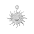 Silver Sun charm on transparent background