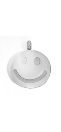 Silver Smiley Face charm on transparent background