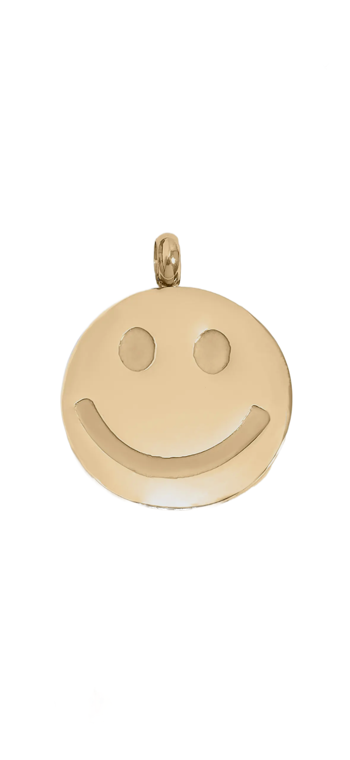 Gold Smiley Face charm on transparent background