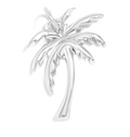 Silver Palm Tree charm on transparent background