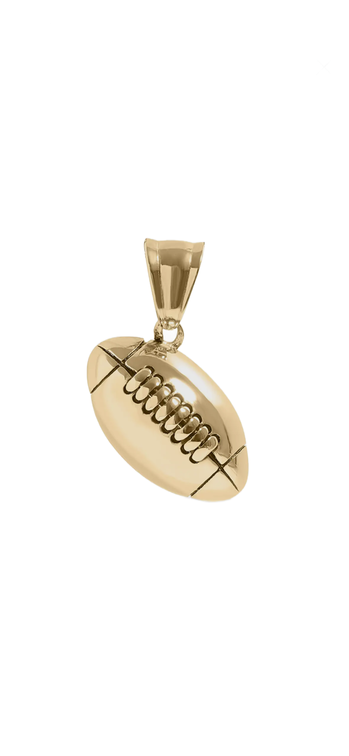gold football charm on transparent background