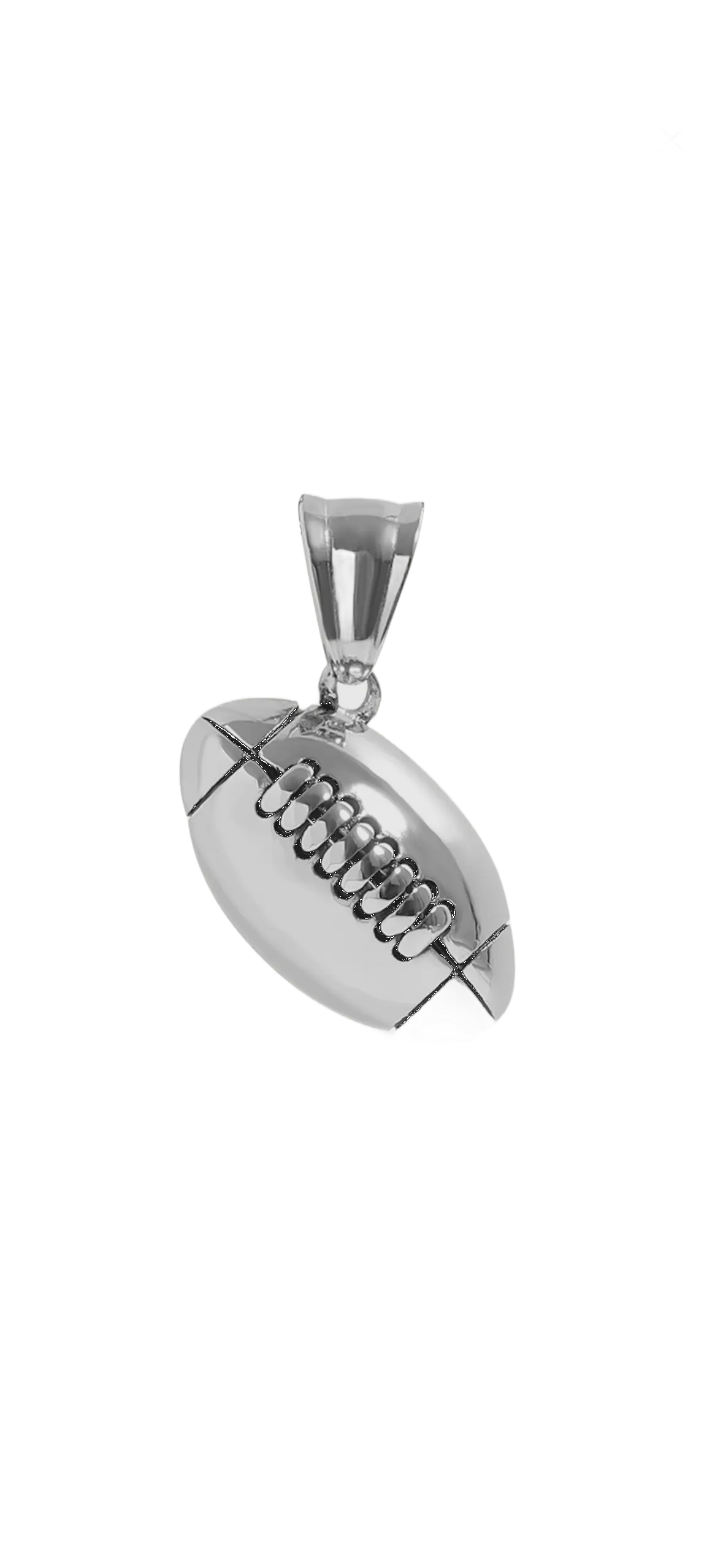 silver football charm on transparent background