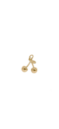 Gold cherry-shaped pendant on a white background